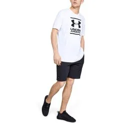 Under Armour UA GL Foundation SS T-shirt, White -butik med fitnessudstyr 1326849 100r under armour ua gl foundation ss t shirt white 3