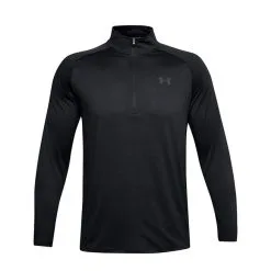 Under Armour UA Tech 2.0 1/2 Zip, Black -butik med fitnessudstyr 1328495 001R Under Armour UA Tech 2 0 1 2 Zip Black 04 0820