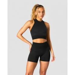 ICANIWILL Signature Seamless Cropped Tank Top, Black