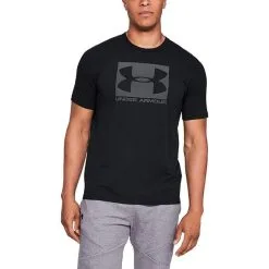 Under Armour UA Boxed Sportstyle SS, Steel -butik med fitnessudstyr 1329581 001r under armour ua boxed sportstyle ss black 3