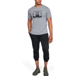 Under Armour UA Boxed Sportstyle SS, Steel -butik med fitnessudstyr 1329581 035r under armour ua boxed sportstyle ss steel 3 1