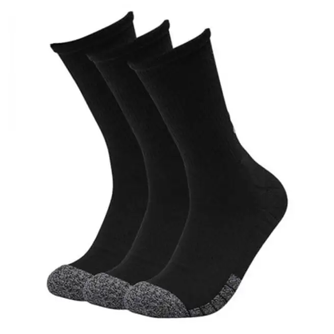Under Armour UA Heatgear Crew 3-pack Socks, Black 3 Under Armour UA Heatgear Crew 3-pack Socks, Black - Billede 3