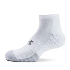 Under Armour UA Heatgear Low Cut 3-pack Socks, White/Steel -butik med fitnessudstyr 1346753 100R UA Heatgear Low Cut 3 pack Socks White Steel 03 0822