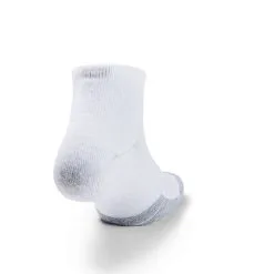 Under Armour UA Heatgear Low Cut 3-pack Socks, White/Steel -butik med fitnessudstyr 1346753 100R UA Heatgear Low Cut 3 pack Socks White Steel 05 0822
