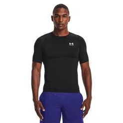 Under Armour UA HG Armour Comp SS, Carbon Heather -butik med fitnessudstyr 1361518 001R Under Armour HG Armour Comp SS Black 01 0121 2