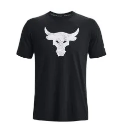 UA Project Rock Brahma Bull SS Ivory -butik med fitnessudstyr 1361733 003R UA Project Rock Brahma Bull SS Black 03 jan23