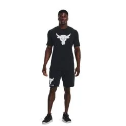UA Project Rock Brahma Bull SS Ivory -butik med fitnessudstyr 1361733 003R UA Project Rock Brahma Bull SS Black 06 jan23