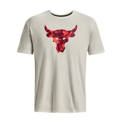 UA Project Rock Brahma Bull SS Ivory -butik med fitnessudstyr 1361733 130R Project Rock Brahma Bull SS Ivory 0123