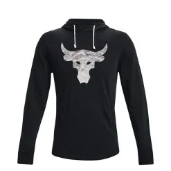 UA Project Rock Terry Hood, Black -butik med fitnessudstyr 1367107 001R Under Armour Project Rock Terry Hood Black 06 0821