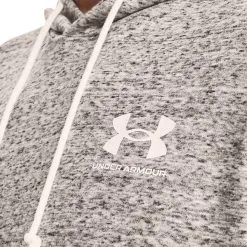 Under Armour UA Rival Terry LC SS Hood, Onyx White -butik med fitnessudstyr 1370396 112R UnderArmour UA Rival Terry LC SS HD OnyxWhite 0123 2