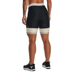 UA Project Rock Bike Short, Black/Summit White -butik med fitnessudstyr 1373588 001R Project Rock UA Project Rock Bike Short Black Summit White 03 0922