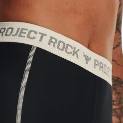 UA Project Rock Bike Short, Black/Summit White -butik med fitnessudstyr 1373588 001R Project Rock UA Project Rock Bike Short Black Summit White 04 0922