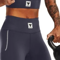 UA Project Rock Meridian Legging, Tempered Steel/Summit White -butik med fitnessudstyr 1373591 558R UA Project Rock Meridian Legging Tempered Steel Summit White 04 0922