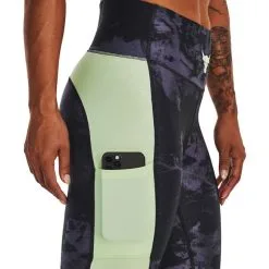 UA Project Rock HG Ankle Legging, Black/Tempered Steel/Green -butik med fitnessudstyr 1373603 001R UA Project Rock HG Ankle Legging Black Tempered Steel Green 03 0922