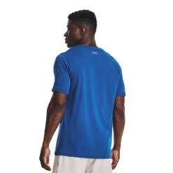 UA Project Rock Training SS, Blue Mirage -butik med fitnessudstyr 1376891 471R UA Project Rock Training SS Blue Mirage 02 jan23