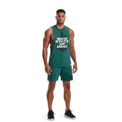 UA Project Rock State Of Mind Muscle Tank, Coastal Teal -butik med fitnessudstyr 1376941 722R UA Project Rock State of Mind Muscle Tank Coastal Teal 03 jan23