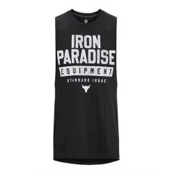 UA Project Rock Iron Muscle Tank, Black -butik med fitnessudstyr 1377290 001R UA ProjectRock Iron Muscle Tank Black 0123 2 1