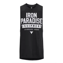 UA Project Rock Iron Muscle Tank Blue Mirage -butik med fitnessudstyr 1377290 001R UA ProjectRock Iron Muscle Tank Black 0123 2