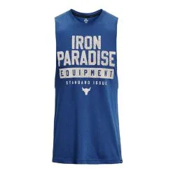 UA Project Rock Iron Muscle Tank Blue Mirage -butik med fitnessudstyr 1377290 471R UA Project Rock Iron Muscle Tank Blue Mirage 0123