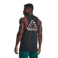 UA Project Rock DMND Muscle Tank, Black -butik med fitnessudstyr 1377293 001R UA Project Rock DMND Muscle Tank Black 02 jan23
