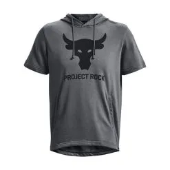 Project Rock Terry SS Hood, Pitch Gray -butik med fitnessudstyr 1377427 012R Project Rock TerrySSHood PitchGray mars23 2