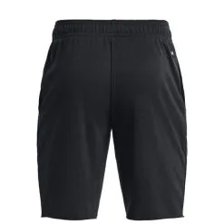 Project Rock Brahma Bull Terry Shorts, Pitch Gray -butik med fitnessudstyr 1377429 001R UA Project Rock Brahma Bull Terry Shorts Black 02 jan23 2