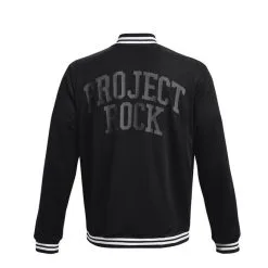 Project Rock Mesh Varsity Jacket Black -butik med fitnessudstyr 1377437 001R UA Project Rock Mesh Varsity Jacket Black 07 jan23