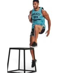 Project Rock Reversible Mesh Top TG Glacier Blue -butik med fitnessudstyr 1377442 433R UA Project Rock Reversible Mesh Top TG Glacier Blue 05 jan23