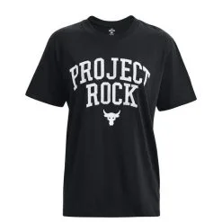Project Rock Heavyweight Campus T-shirt Black -butik med fitnessudstyr 1377449 001R UA Project Rock Hwt Campus T shirt Black 03 jan23