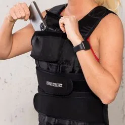 Sport Nation Adjustable Weight Vest With Front Pocket 10 Kilo, Black -butik med fitnessudstyr 1506 81 Sport Nation Adjustable Weight20Vest 10 kilo Black 4 Aug22 2