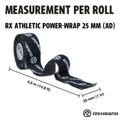 REHBAND RX Athletic Power Wrap, 25mm X 4,5m -butik med fitnessudstyr 20117999 Rehband RX Athletic Power Wrap 25mm x 4.5m Black 04 0422