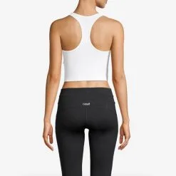 Casall Sportswear Crop Rib Racerback, White -butik med fitnessudstyr 204240010r casall bold rib crop tank white 2 1 1