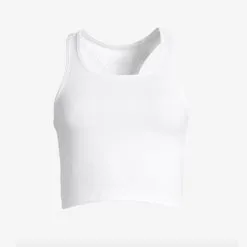 Casall Sportswear Crop Rib Racerback, White -butik med fitnessudstyr 204240010r casall bold rib crop tank white 3 1