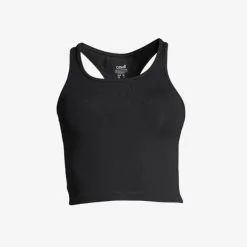 Casall Sportswear Crop Rib Racerback, Black -butik med fitnessudstyr 204249010r casall bold rib crop tank black 3 1