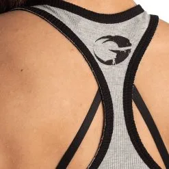 GASP Rib Crop T-Back, Light Grey Melange -butik med fitnessudstyr 210002903R Gasp Rib Crop T Back Light Grey Melange 05 aug21 1