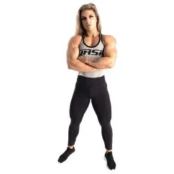 GASP Rib Crop T-Back, Light Grey Melange -butik med fitnessudstyr 210002903R Gasp Rib Crop T Back Light Grey Melange 06 aug21