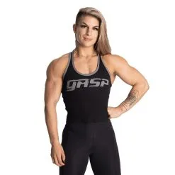 GASP Rib Crop T-Back, Light Grey Melange -butik med fitnessudstyr 210002999R Gasp Rib Crop T Back Black 01 aug21