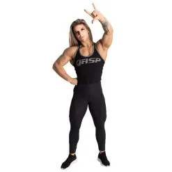 GASP Rib Crop T-Back, Light Grey Melange -butik med fitnessudstyr 210002999R Gasp Rib Crop T Back Black 06 aug21