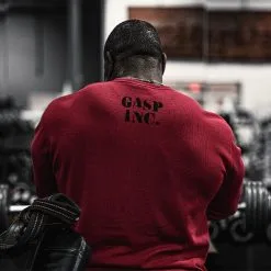 GASP Thermal Gym Sweater, Off White -butik med fitnessudstyr 220591370R Gasp Thermal Gym Sweater Chili Red 08 0620