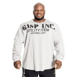 GASP Thermal Gym Sweater, Off White -butik med fitnessudstyr 220591940R Gasp Thermal Gym Sweater Grey Melange 01 0121