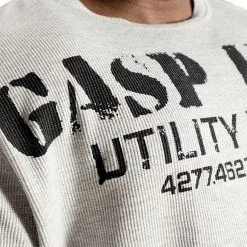 GASP Thermal Gym Sweater, Off White -butik med fitnessudstyr 220591940R Gasp Thermal Gym Sweater Grey Melange 04 0121