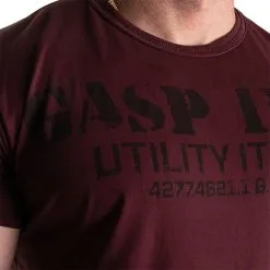 GASP Basic Utility Tee, Maroon -butik med fitnessudstyr 220606393R GASP BasicUtilityTee Maroon 0223 2
