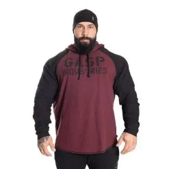 GASP L/S Thermal Hoodie, Graph Melange -butik med fitnessudstyr 220733393R Gasp LS Thermal Hoodie Maroon 01 0521 3