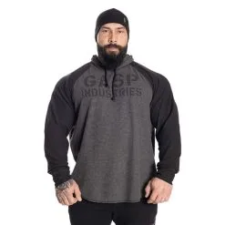 GASP L/S Thermal Hoodie, Black/Black -butik med fitnessudstyr 220733978R Gasp LS Thermal Hoodie Graph Melange 01 0521 1