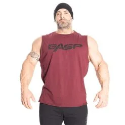 GASP Vintage Tank, Black -butik med fitnessudstyr 220867393R Gasp Vintage Tank Maroon 01 0521