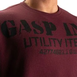 GASP Iron Thermal Tee, Maroon -butik med fitnessudstyr 220912393R GASP Iron Thermal Tee Maroon 04 1022