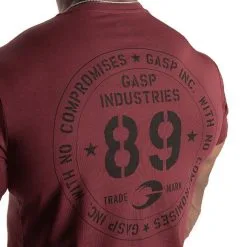 GASP 89 Classic Tapered Tee, Maroon -butik med fitnessudstyr 220919393R Gasp 89 Classic Tap Tee Maroon 05 aug21 1