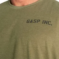 GASP Division Iron Tee, Army Green Melange -butik med fitnessudstyr 220947600 GASP Division Iron Tee juni22 green 4