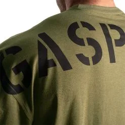GASP Division Iron Tee, Army Green Melange -butik med fitnessudstyr 220947600 GASP Division Iron Tee juni22 green 5