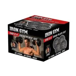 Iron Gym 20kg Plate Set, 5kg X 4 (Add Ons) -butik med fitnessudstyr 5kg